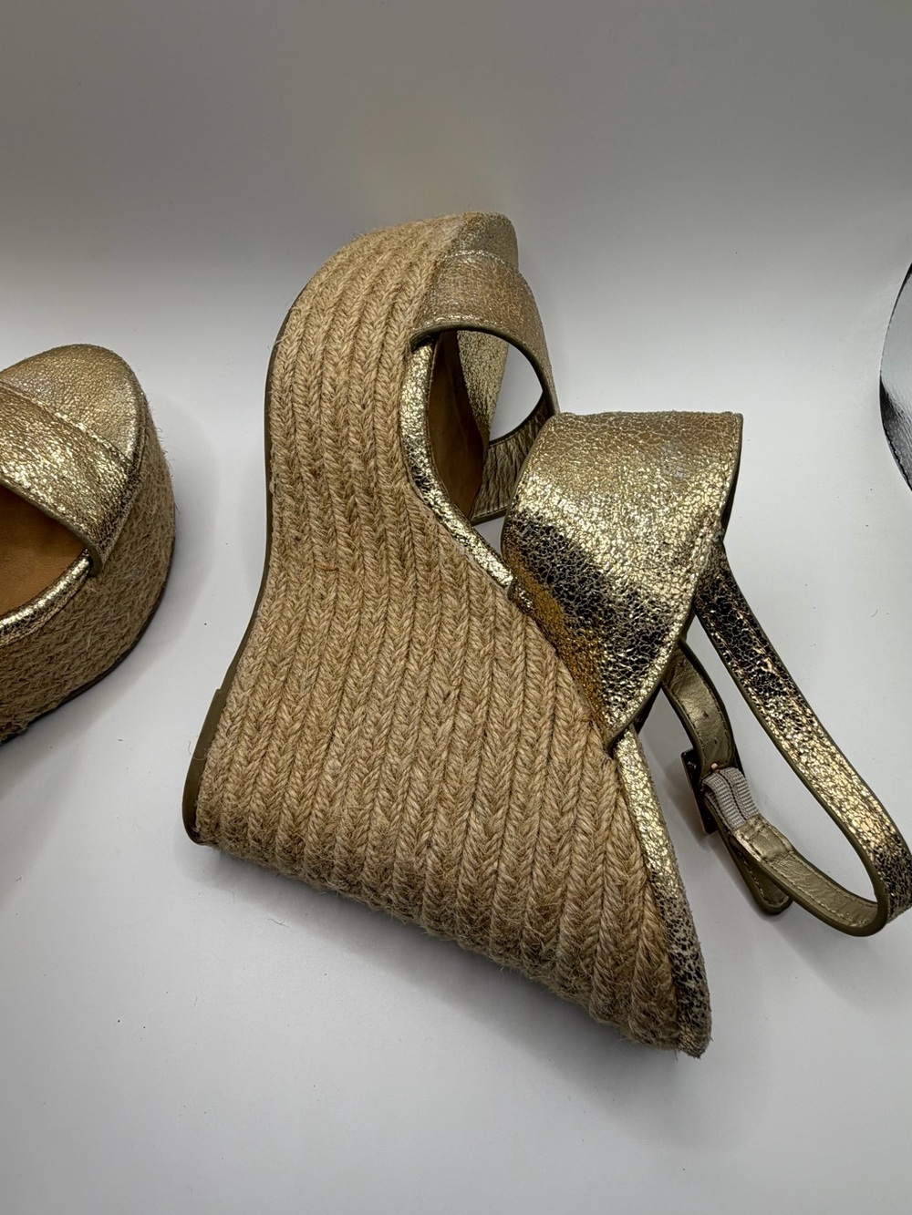 Bamboo Gold Platform Wedge Sandals - Women